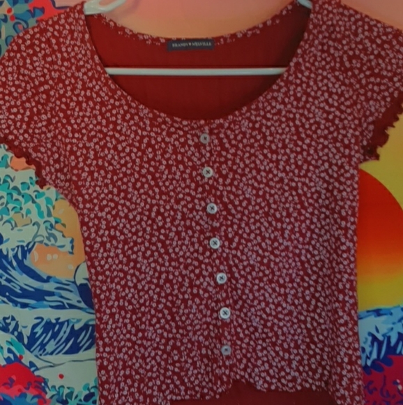 brandy melville zelly ruffle top :)) - Picture 2 of 4